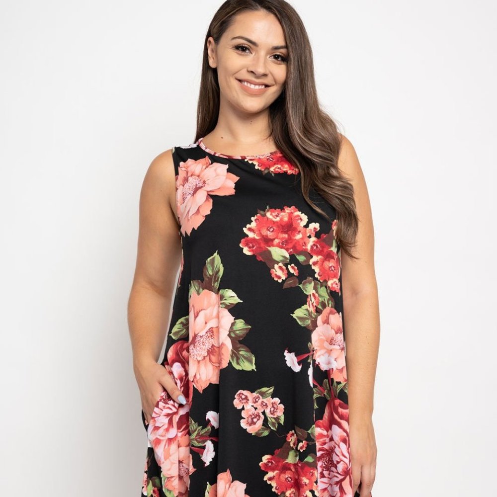 New Junior's Cute Boutique Black pocket dress